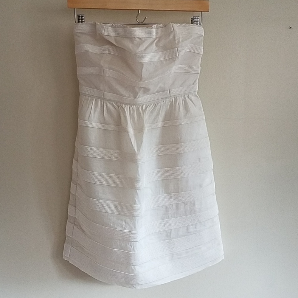 J. Crew strapless dress in ivory, size 0